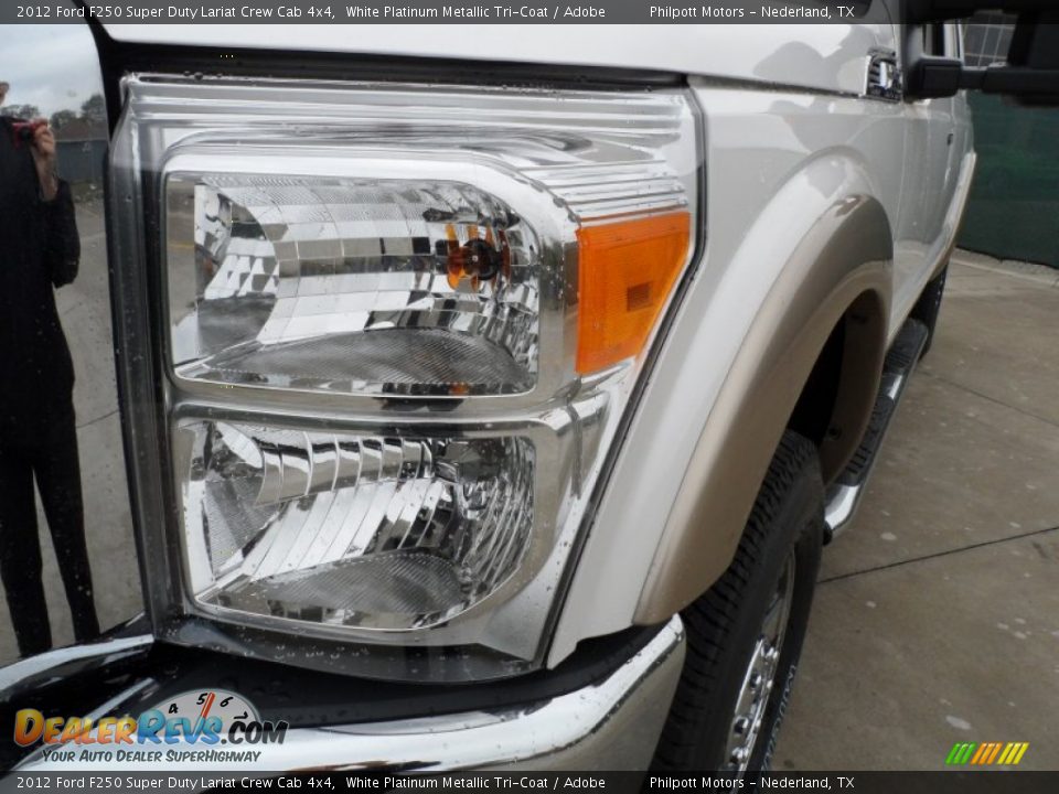 2012 Ford F250 Super Duty Lariat Crew Cab 4x4 White Platinum Metallic Tri-Coat / Adobe Photo #9