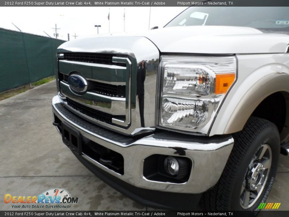 2012 Ford F250 Super Duty Lariat Crew Cab 4x4 White Platinum Metallic Tri-Coat / Adobe Photo #10