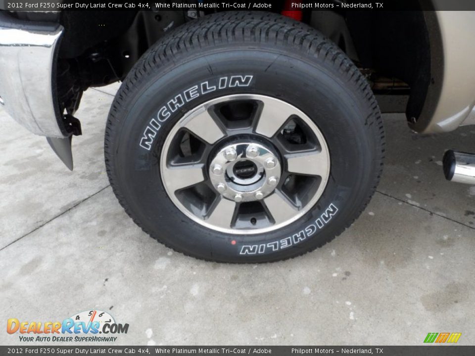 2012 Ford F250 Super Duty Lariat Crew Cab 4x4 White Platinum Metallic Tri-Coat / Adobe Photo #11