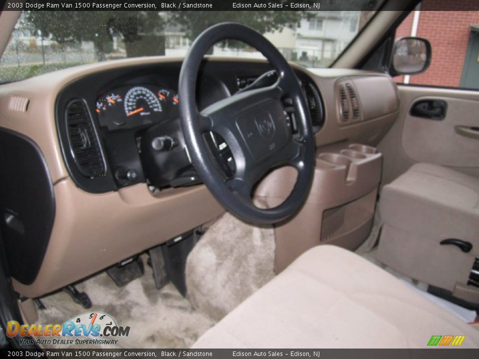 2003 Dodge Ram Van 1500 Passenger Conversion Black / Sandstone Photo #15