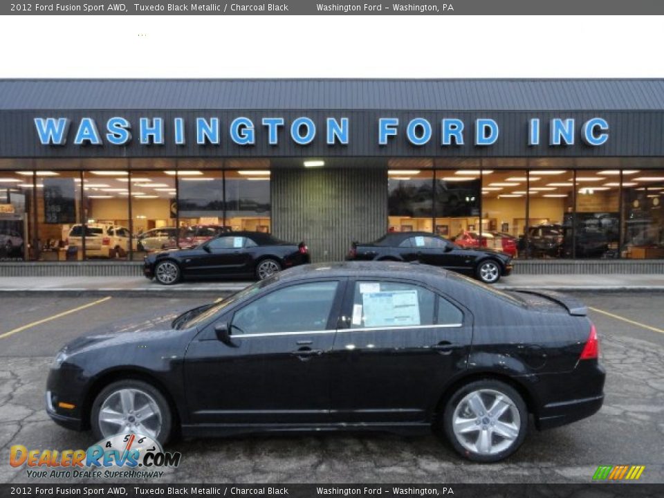 2012 Ford Fusion Sport AWD Tuxedo Black Metallic / Charcoal Black Photo #1