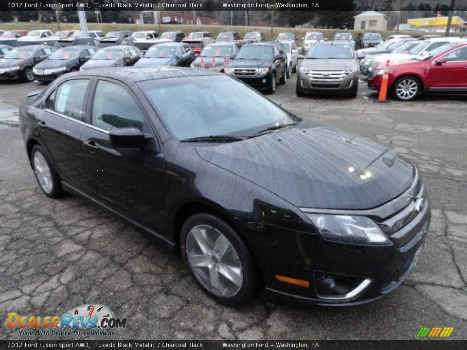 2012 Ford Fusion Sport AWD Tuxedo Black Metallic / Charcoal Black Photo #6