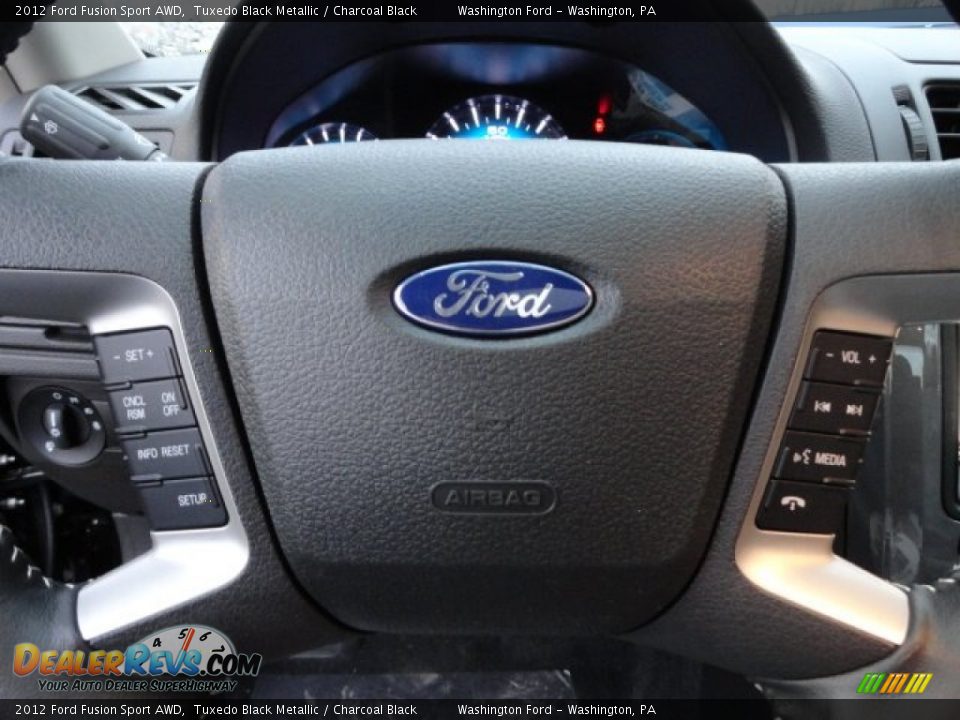 2012 Ford Fusion Sport AWD Tuxedo Black Metallic / Charcoal Black Photo #16