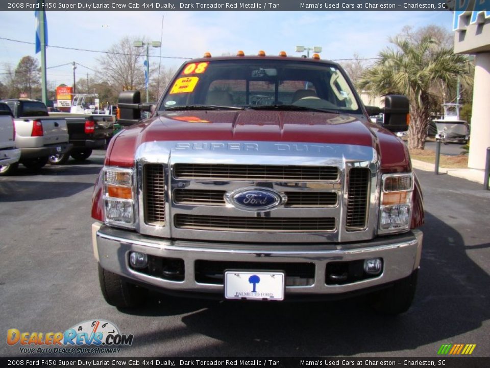 2008 Ford F450 Super Duty Lariat Crew Cab 4x4 Dually Dark Toreador Red Metallic / Tan Photo #4