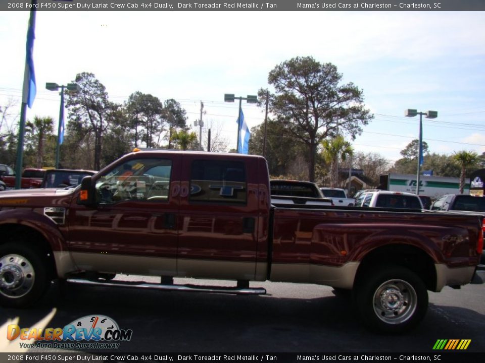 2008 Ford F450 Super Duty Lariat Crew Cab 4x4 Dually Dark Toreador Red Metallic / Tan Photo #6