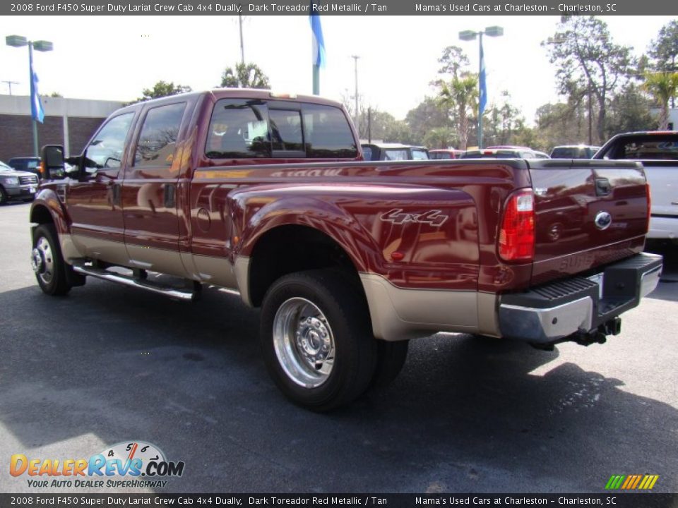 2008 Ford F450 Super Duty Lariat Crew Cab 4x4 Dually Dark Toreador Red Metallic / Tan Photo #8