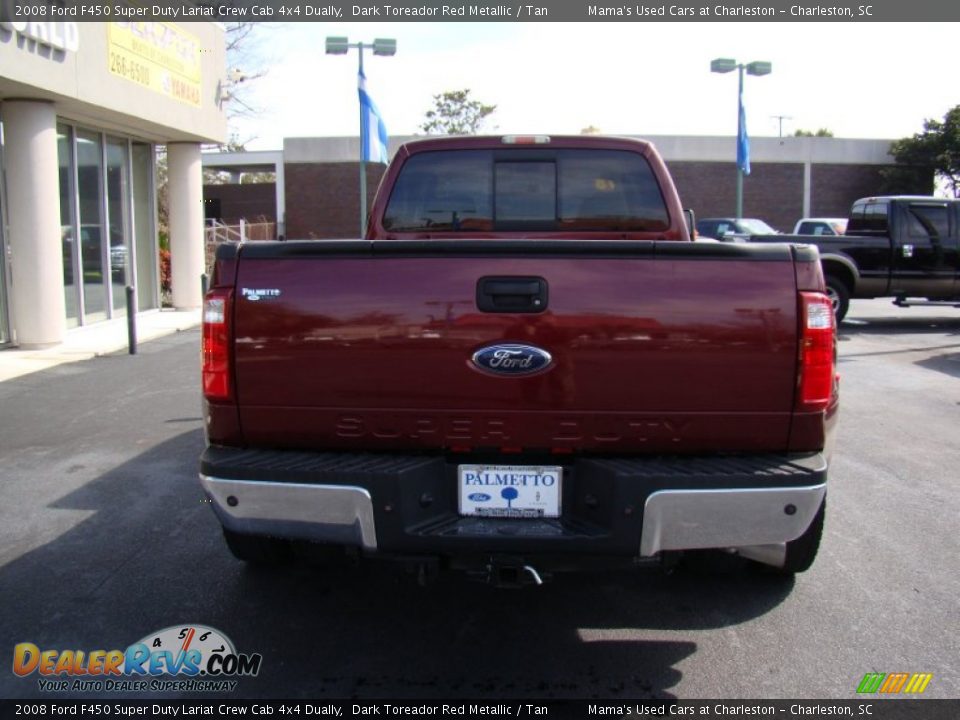 2008 Ford F450 Super Duty Lariat Crew Cab 4x4 Dually Dark Toreador Red Metallic / Tan Photo #9