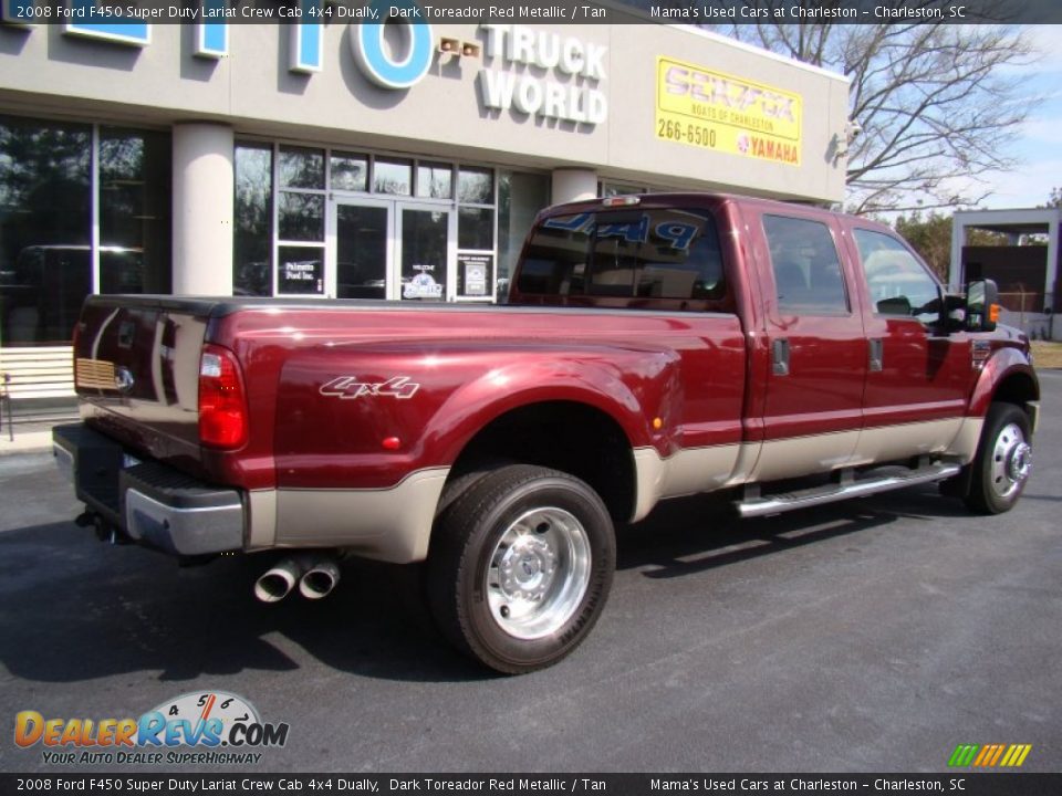 2008 Ford F450 Super Duty Lariat Crew Cab 4x4 Dually Dark Toreador Red Metallic / Tan Photo #10