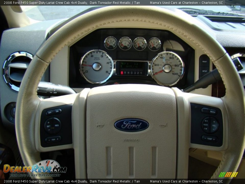 2008 Ford F450 Super Duty Lariat Crew Cab 4x4 Dually Dark Toreador Red Metallic / Tan Photo #25