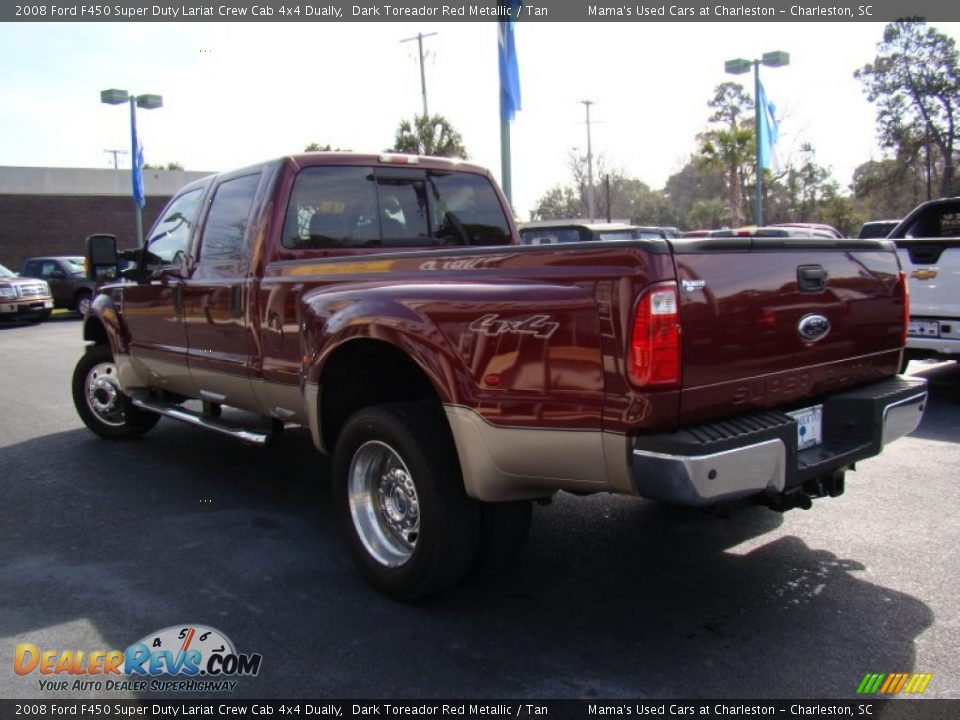 2008 Ford F450 Super Duty Lariat Crew Cab 4x4 Dually Dark Toreador Red Metallic / Tan Photo #35