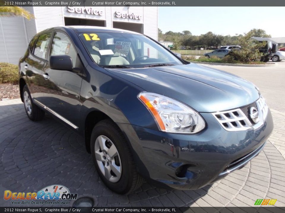 2012 Nissan Rogue S Graphite Blue / Gray Photo #11