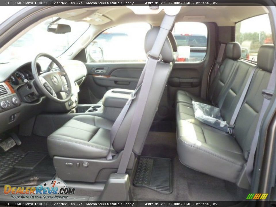 Ebony Interior - 2012 GMC Sierra 1500 SLT Extended Cab 4x4 Photo #15