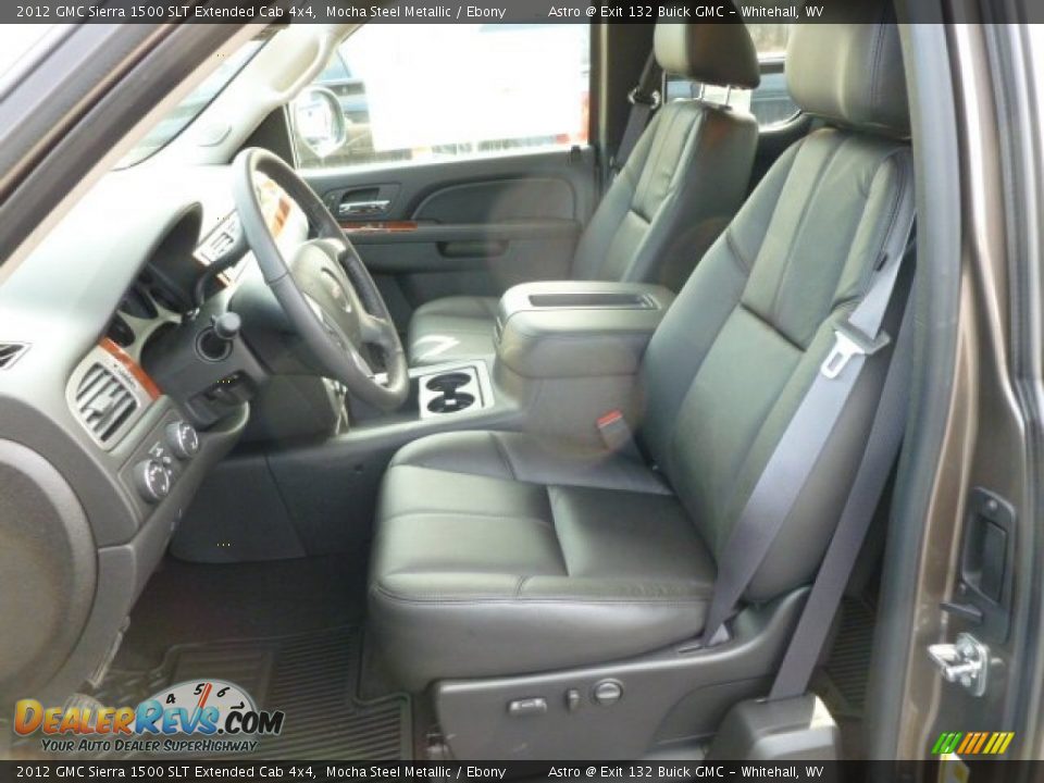 Ebony Interior - 2012 GMC Sierra 1500 SLT Extended Cab 4x4 Photo #16