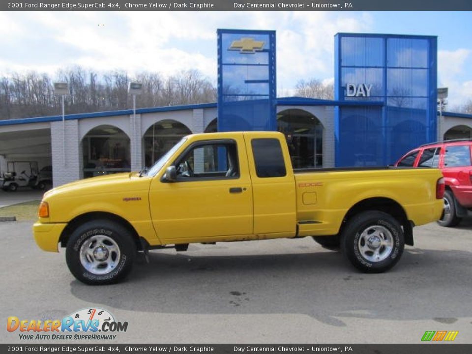 2001 Ford Ranger Edge SuperCab 4x4 Chrome Yellow / Dark Graphite Photo #2