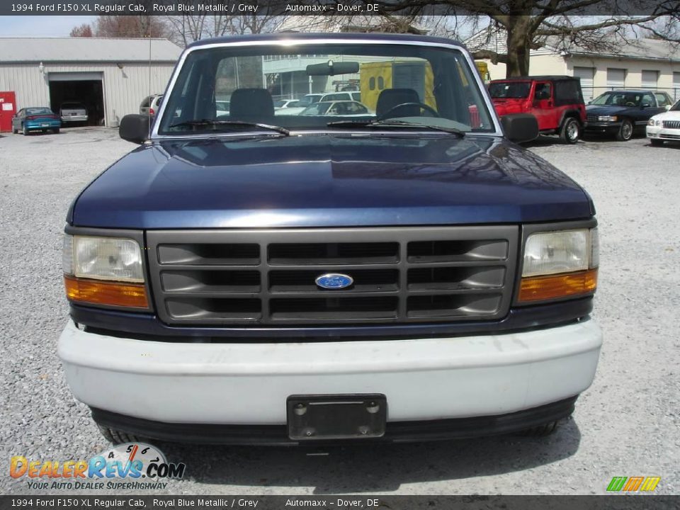 1994 Ford F150 XL Regular Cab Royal Blue Metallic / Grey Photo #2