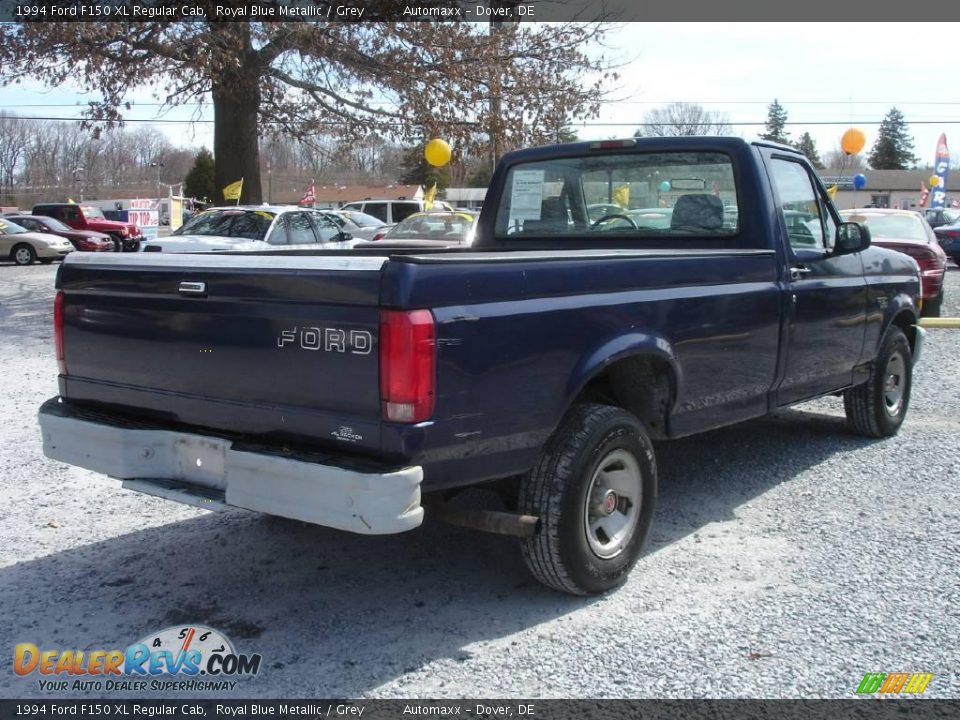 1994 Ford F150 XL Regular Cab Royal Blue Metallic / Grey Photo #5