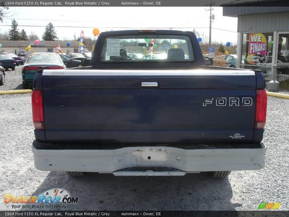 1994 Ford F150 XL Regular Cab Royal Blue Metallic / Grey Photo #6