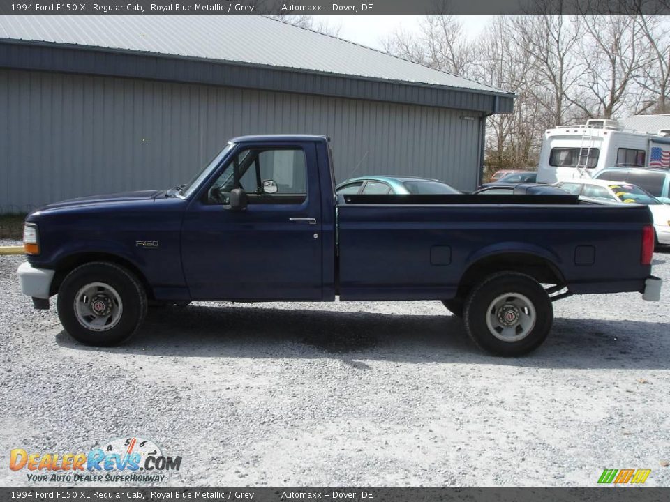 1994 Ford F150 XL Regular Cab Royal Blue Metallic / Grey Photo #8