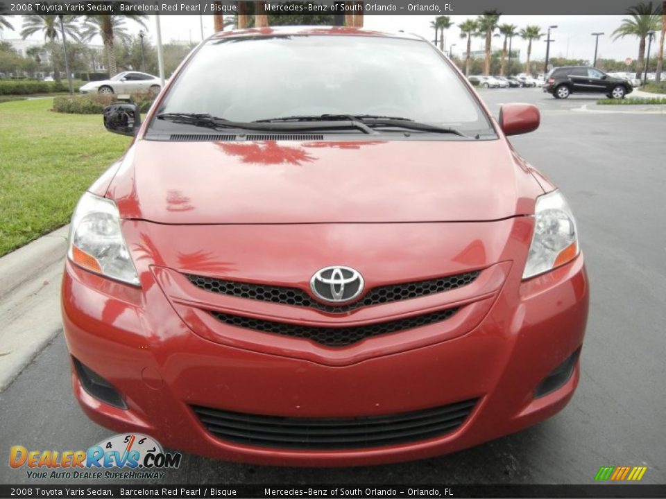 2008 Toyota Yaris Sedan Barcelona Red Pearl / Bisque Photo #3