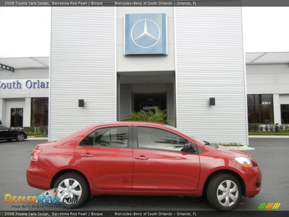 2008 Toyota Yaris Sedan Barcelona Red Pearl / Bisque Photo #5