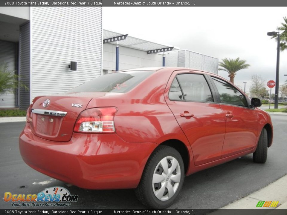 2008 Toyota Yaris Sedan Barcelona Red Pearl / Bisque Photo #6