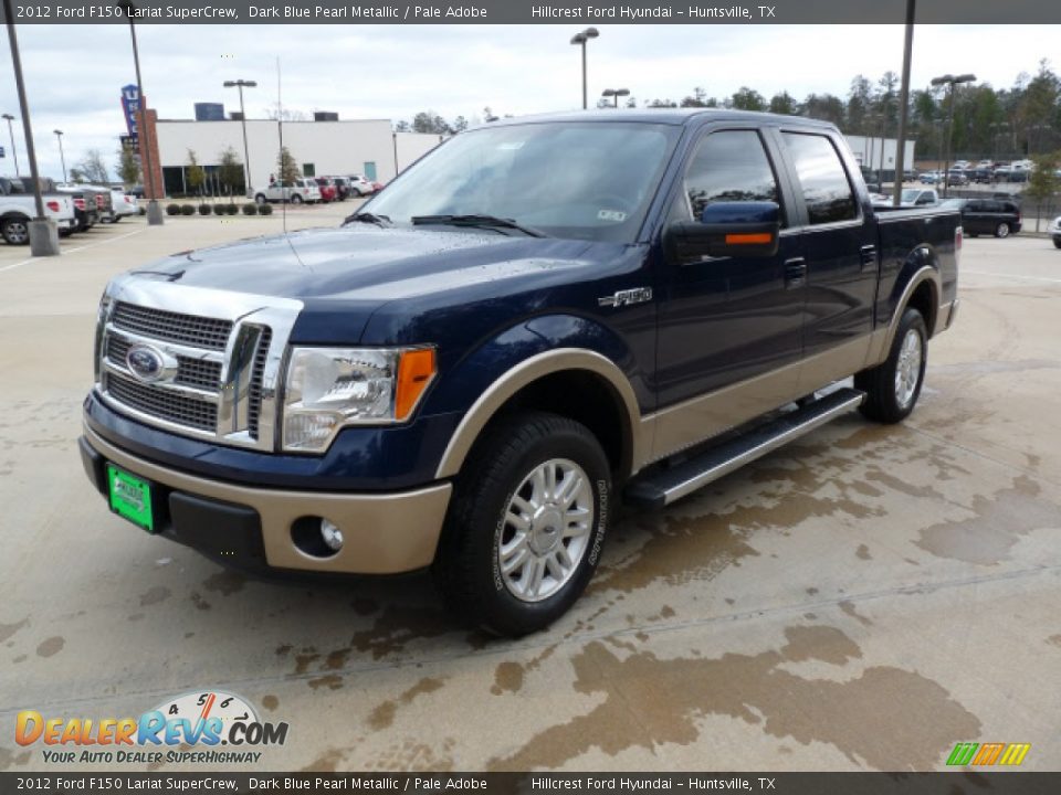 2012 Ford F150 Lariat SuperCrew Dark Blue Pearl Metallic / Pale Adobe Photo #8