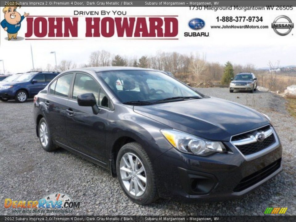 2012 Subaru Impreza 2.0i Premium 4 Door Dark Gray Metallic / Black Photo #1