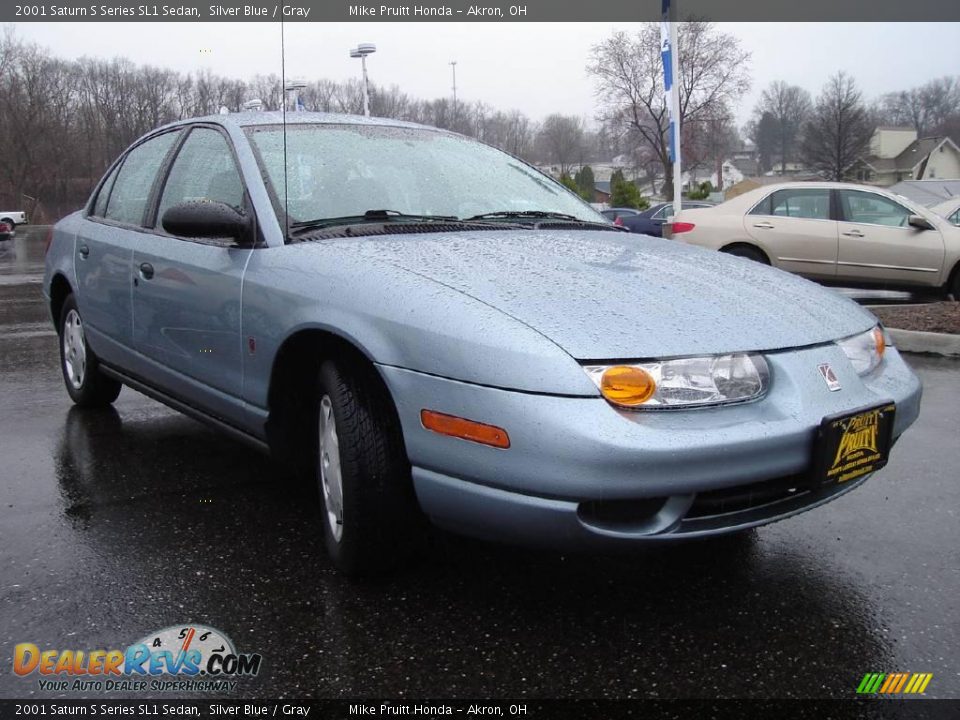2001 Saturn S Series SL1 Sedan Silver Blue / Gray Photo #7