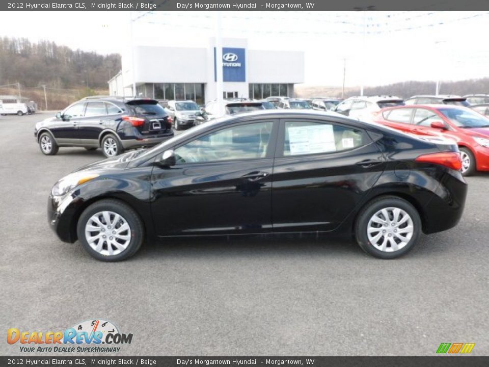 2012 Hyundai Elantra GLS Midnight Black / Beige Photo #4
