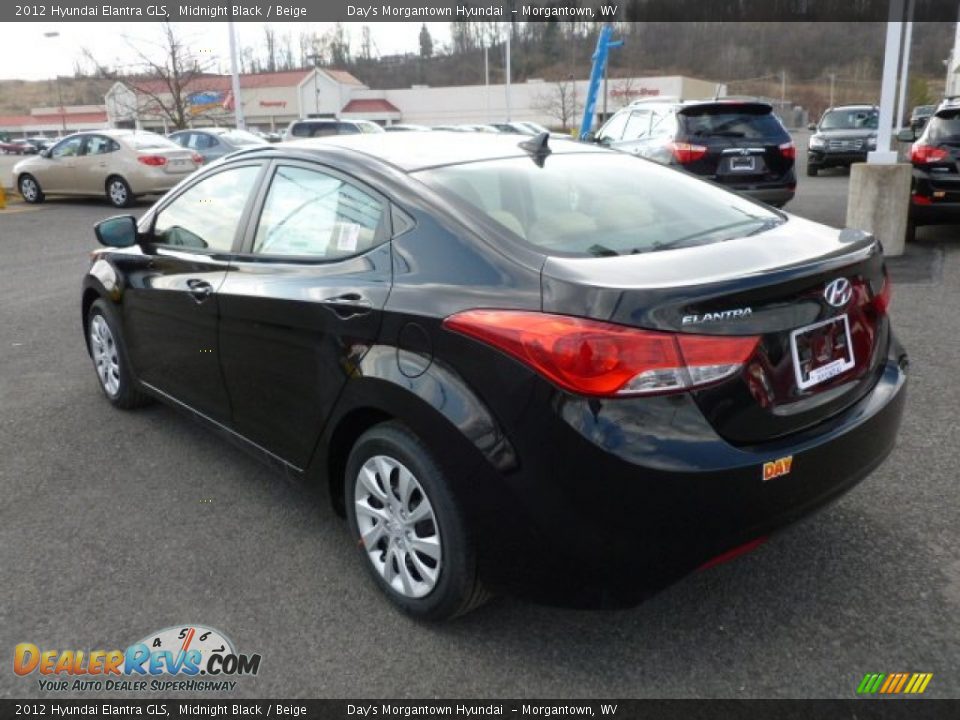 2012 Hyundai Elantra GLS Midnight Black / Beige Photo #5
