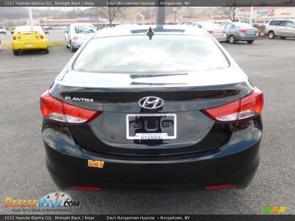 2012 Hyundai Elantra GLS Midnight Black / Beige Photo #6