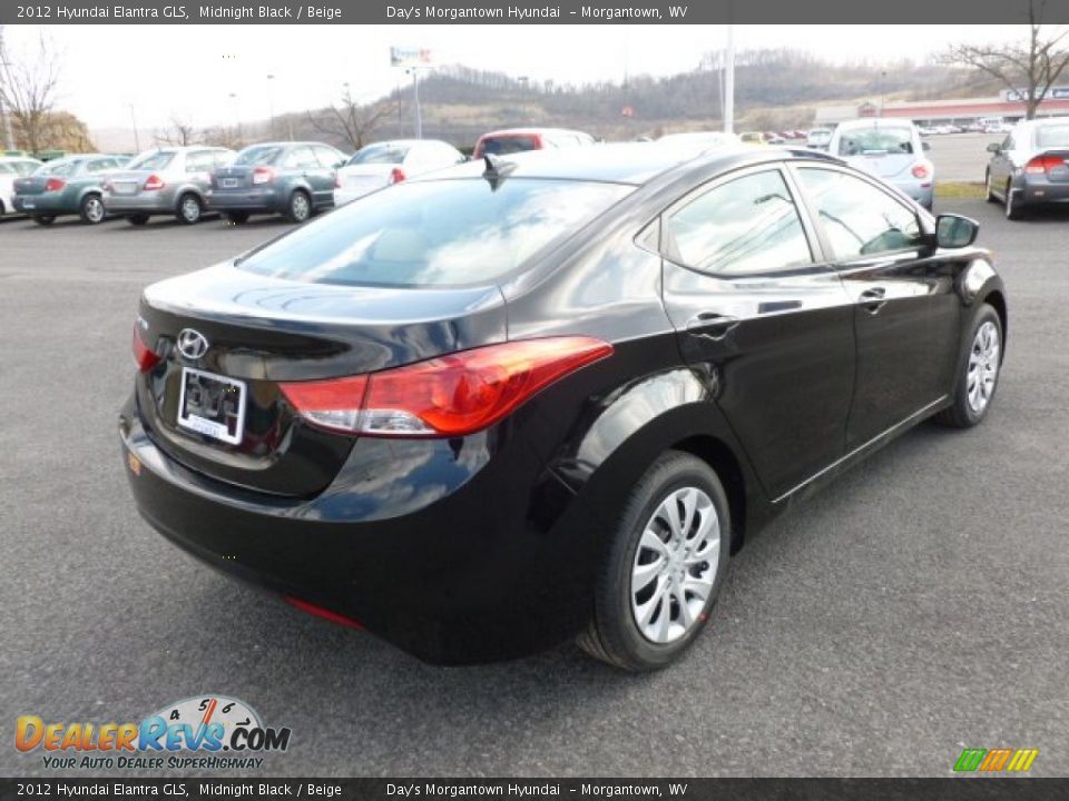 2012 Hyundai Elantra GLS Midnight Black / Beige Photo #7