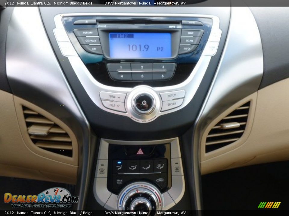 2012 Hyundai Elantra GLS Midnight Black / Beige Photo #19