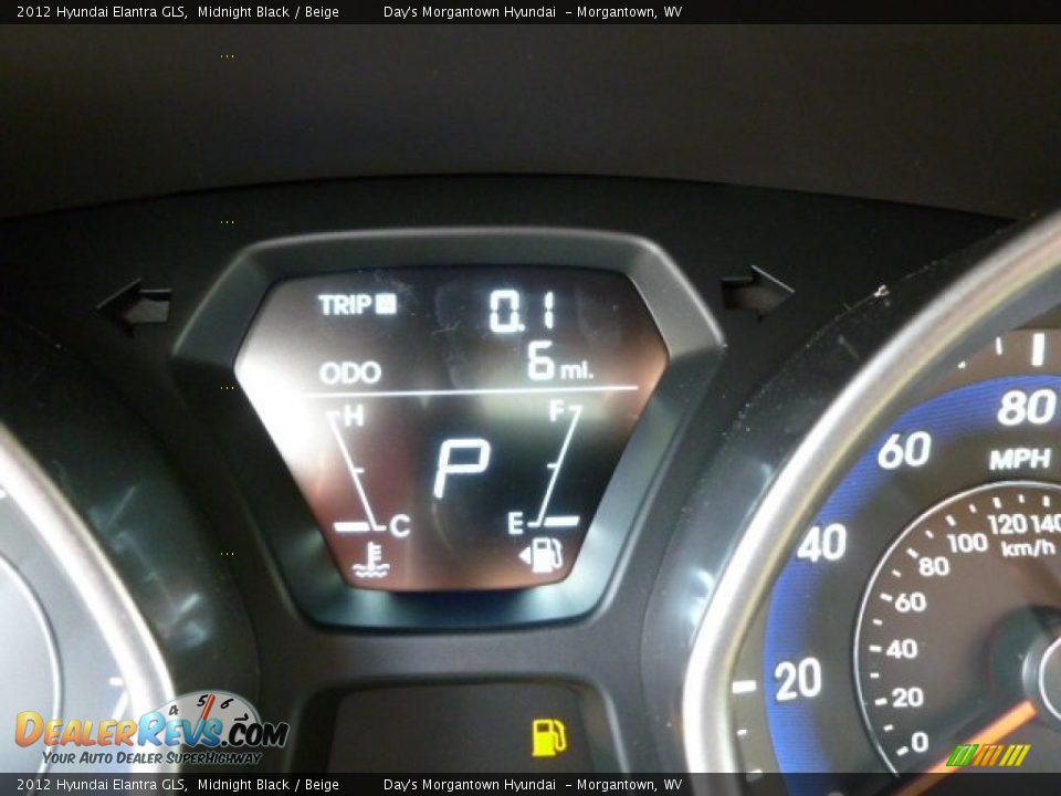 2012 Hyundai Elantra GLS Midnight Black / Beige Photo #20
