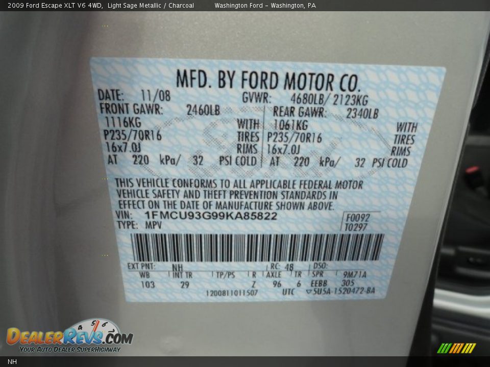 Ford Color Code NH Light Sage Metallic