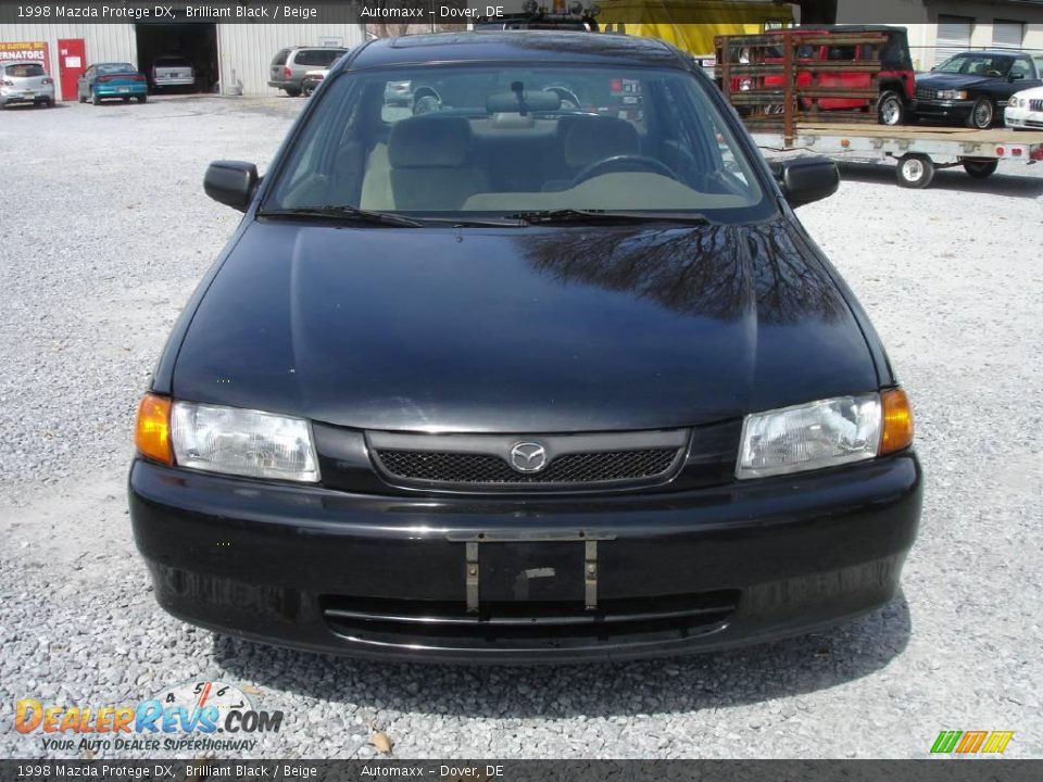 1998 Mazda Protege DX Brilliant Black / Beige Photo #2