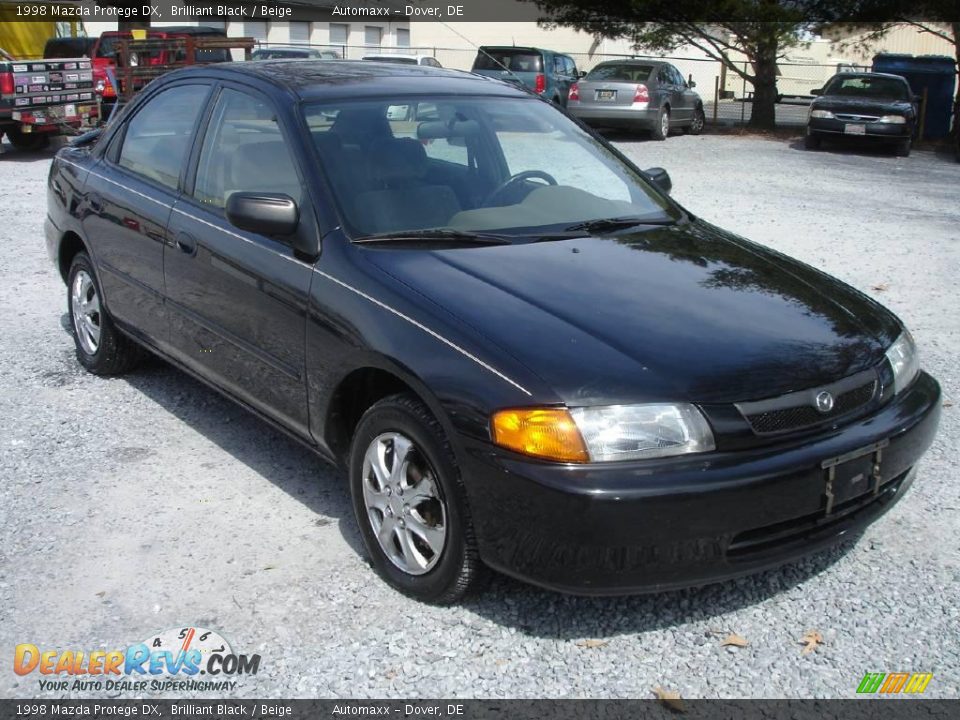 1998 Mazda Protege DX Brilliant Black / Beige Photo #3