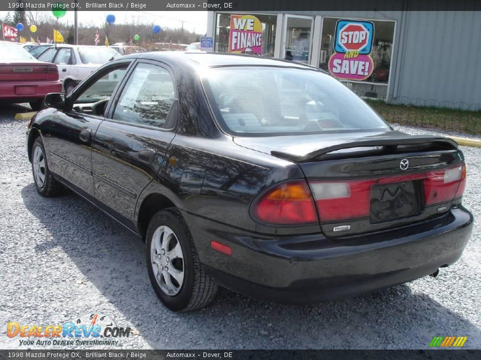 1998 Mazda Protege DX Brilliant Black / Beige Photo #7