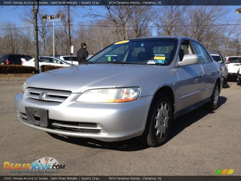 2002 Honda Accord LX Sedan Satin Silver Metallic / Quartz Gray Photo #6