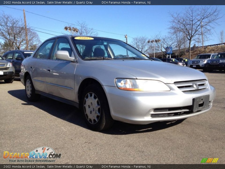 2002 Honda Accord LX Sedan Satin Silver Metallic / Quartz Gray Photo #8