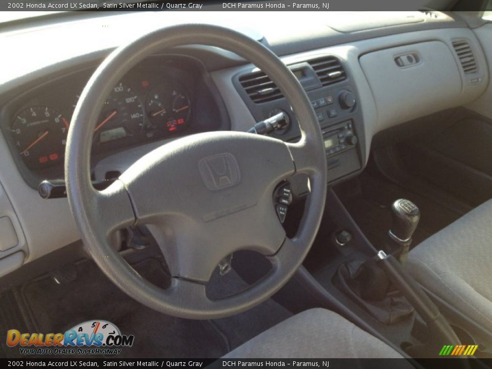 2002 Honda Accord LX Sedan Satin Silver Metallic / Quartz Gray Photo #22