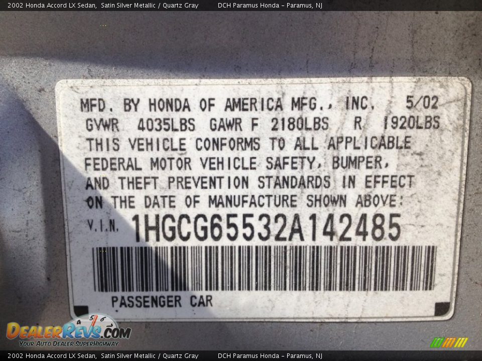 2002 Honda Accord LX Sedan Satin Silver Metallic / Quartz Gray Photo #28