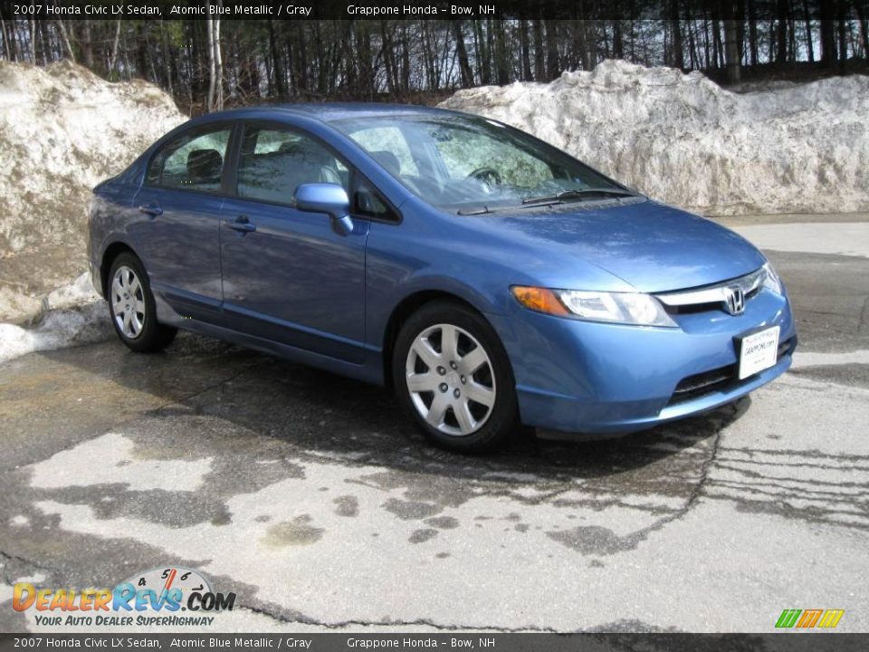 2007 Honda Civic LX Sedan Atomic Blue Metallic / Gray Photo #1