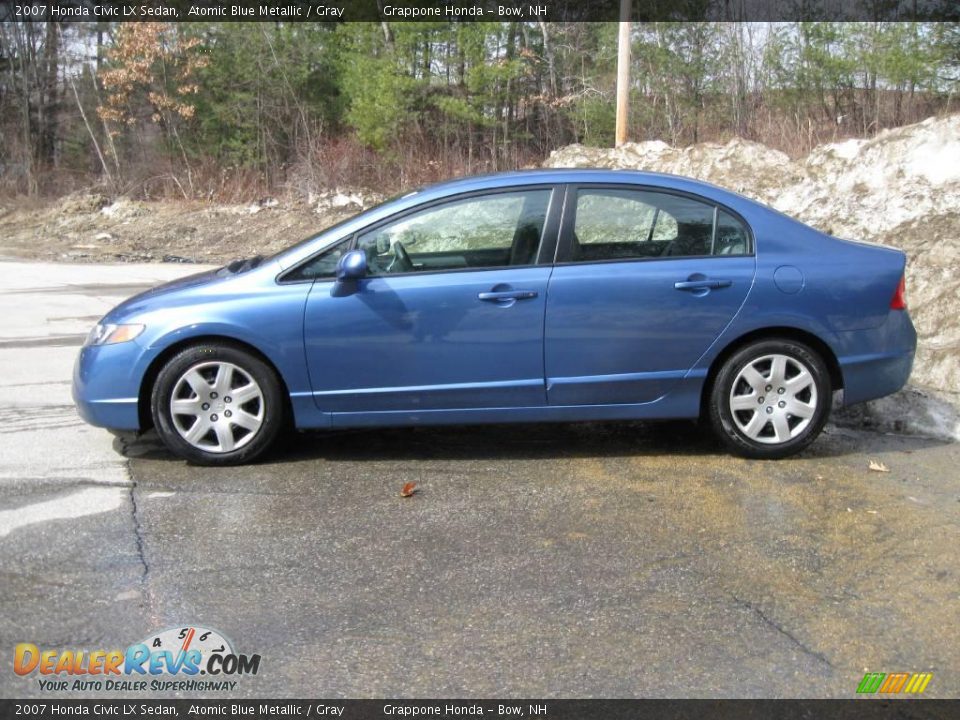 2007 Honda Civic LX Sedan Atomic Blue Metallic / Gray Photo #6