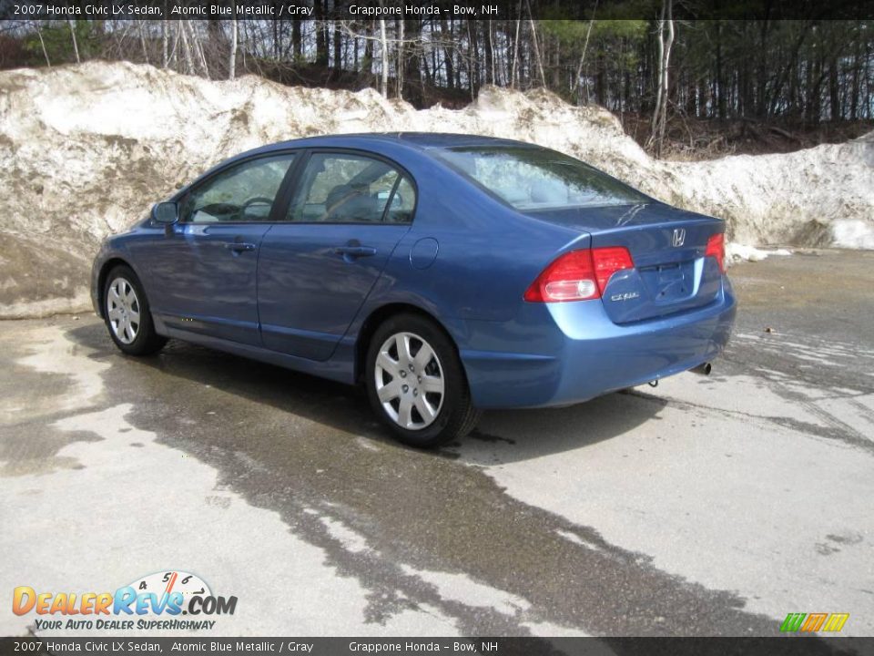 2007 Honda Civic LX Sedan Atomic Blue Metallic / Gray Photo #10