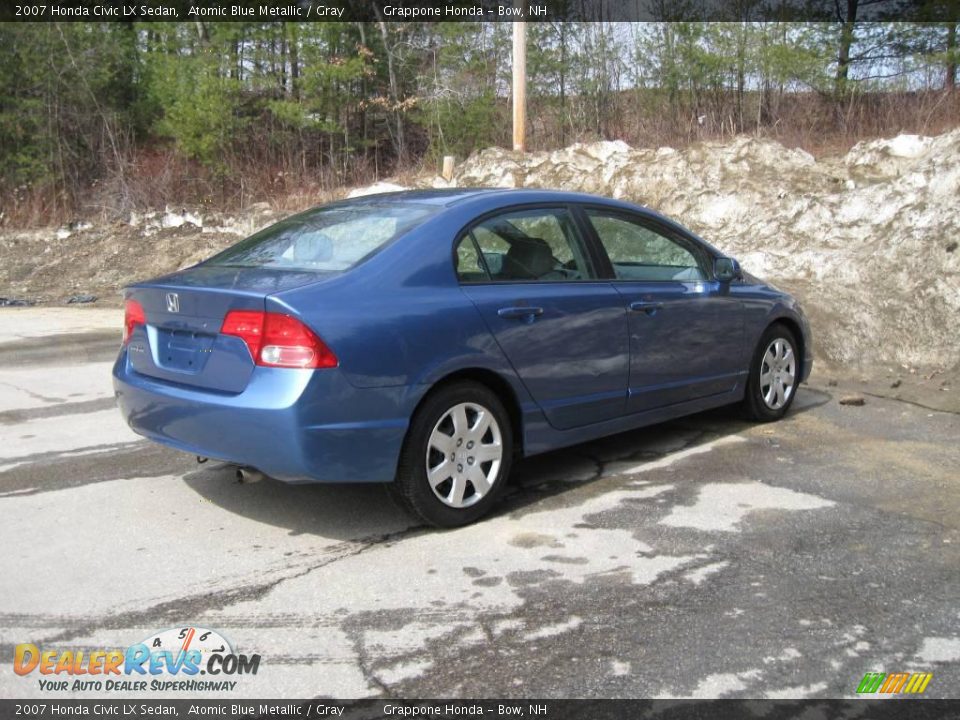 2007 Honda Civic LX Sedan Atomic Blue Metallic / Gray Photo #11