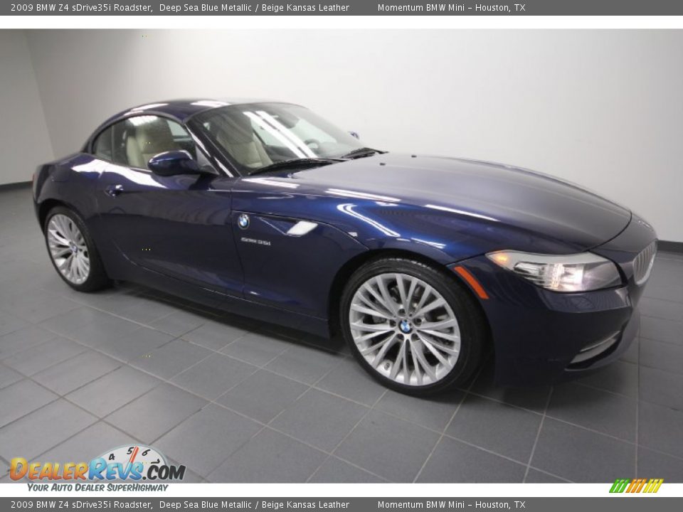 2009 BMW Z4 sDrive35i Roadster Deep Sea Blue Metallic / Beige Kansas Leather Photo #9