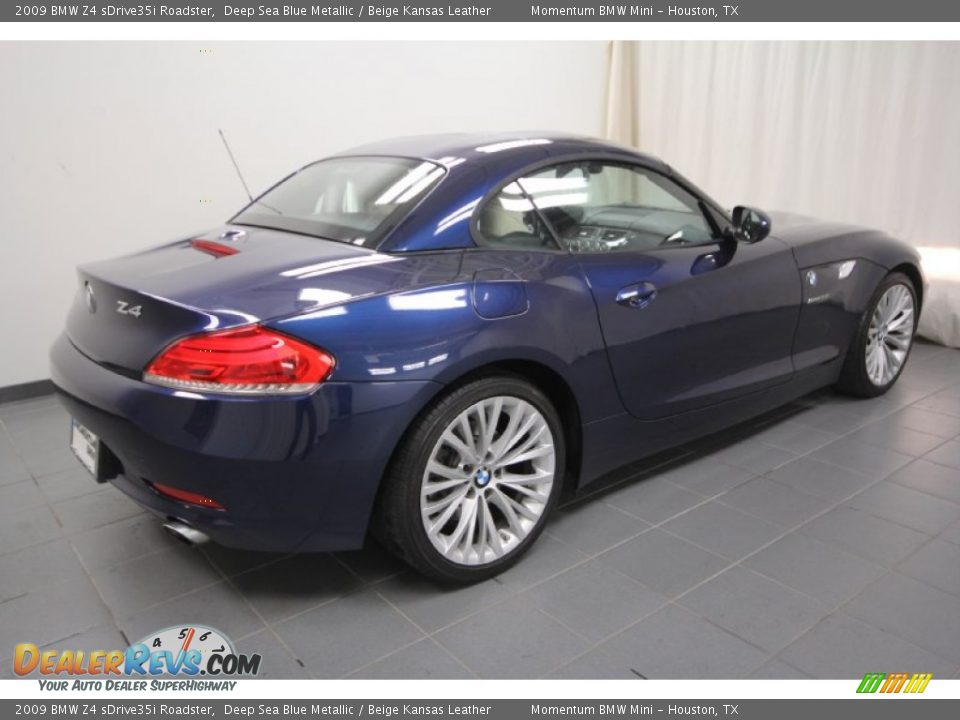 2009 BMW Z4 sDrive35i Roadster Deep Sea Blue Metallic / Beige Kansas Leather Photo #14