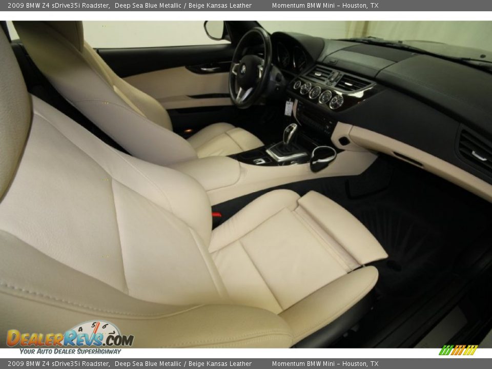2009 BMW Z4 sDrive35i Roadster Deep Sea Blue Metallic / Beige Kansas Leather Photo #33