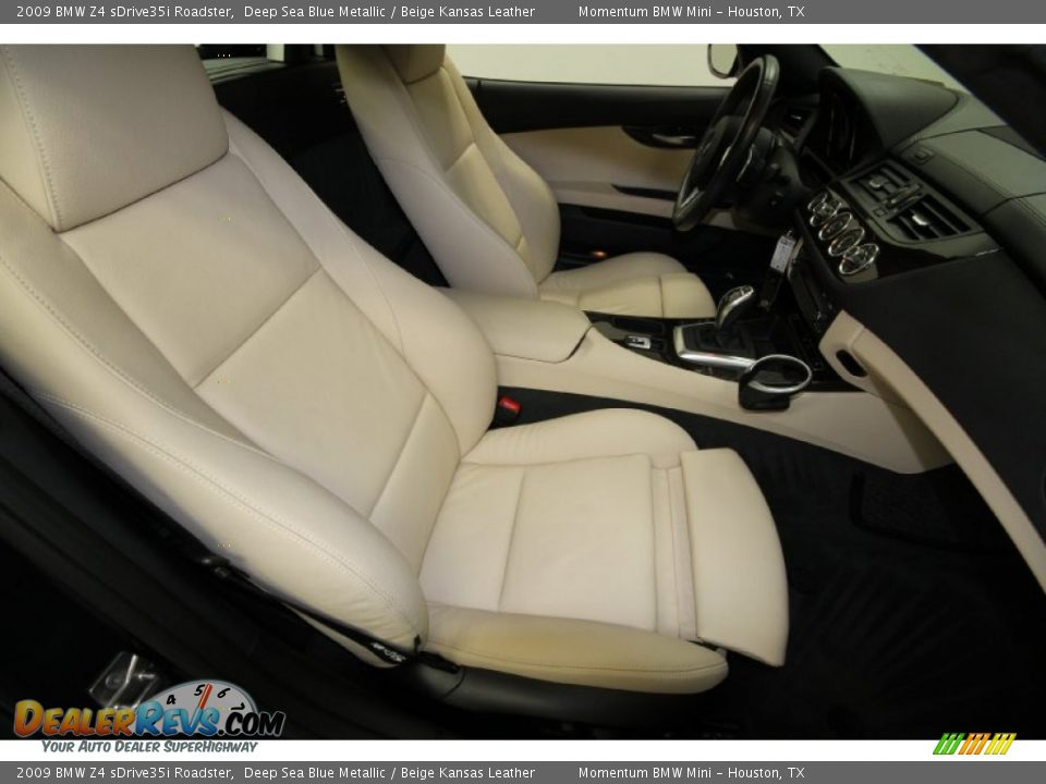 2009 BMW Z4 sDrive35i Roadster Deep Sea Blue Metallic / Beige Kansas Leather Photo #36